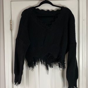Ripped cropped sweater